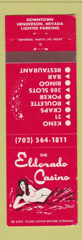 Matchbook Cover - Eldorado Casino Henderson NV girlie
