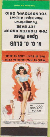 Matchbook Cover - NCO Club Open Mess Youngstown OH pinup