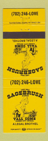 Matchbook Cover - Sagebrush Brothel Carson City NV girlie