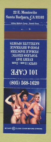 Matchbook Cover - 101 Cafe Santa Barbara CA girlie