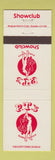 Matchbook Cover - PT's Showclub Strip Club Denver Colorado