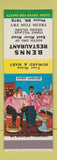 Matchbook Cover - Benn's Restaurant Ferry Village NY barber shop quartet SAMPLE