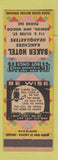 Matchbook Cover - Baker Hotel Deming NM low phone # owl