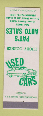 Matchbook Cover - Pat's Auto Sales Frankfort IN