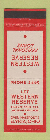 Matchbook Cover - Western Reserve Loans Elyria OH