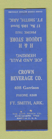 Matchbook Cover - H&H Liquor Store Fort Smith AR Crown Beverage