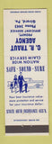 Matchbook Cover - CR Traut Insurance Girard PA low phone #