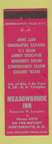 Matchbook Cover - Meadowbrook Inn Portsmouth NH low phone #