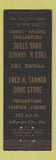 Matchbook Cover - Fred Tanner Drug Store Jefferson City MO low phone #