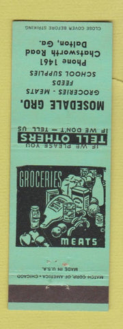 Matchbook Cover - Mosedale Grocery Dalton GA low phone #