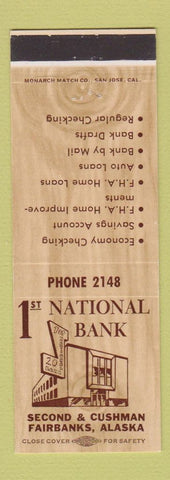 Matchbook Cover - 1st National Bank Fairbanks AK low phone #