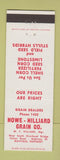 Matchbook Cover - Howe Hilliard Grain seed Mayfield KY low phone #