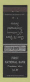 Matchbook Cover - First National Bank Crookston MN low phone #