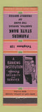 Matchbook Cover - Farmers State Bank Sabetha KS low phone #