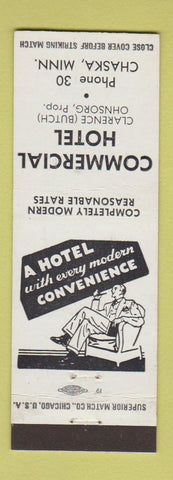 Matchbook Cover - Commercial Hotel Chaska MN low phone #