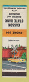 Matchbook Cover - Kasson State Bank Insurance Kasson MN low phone #