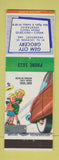 Matchbook Cover - Gem City Grocery Frankfort IN low phone #
