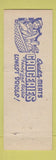Matchbook Cover - Gem City Grocery Frankfort IN low phone #