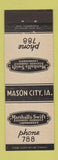 Matchbook Cover - Marshall & Swifts Cleaners Laundry Mason City IA low phone #
