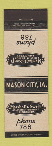 Matchbook Cover - Marshall & Swifts Cleaners Laundry Mason City IA low phone #