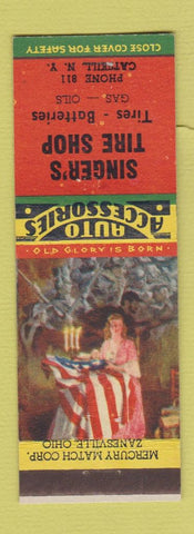 Matchbook Cover - Singer's Tire Shop Catskill NY low phone #