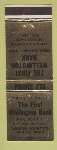 Matchbook Cover - First Wellington Bank Lorain County Wellington OH low phone #