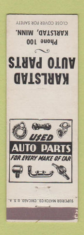 Matchbook Cover - Karlstad Auto Parts MN low phone #