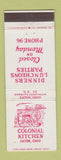 Matchbook Cover - Colonial Kitche Aton OH low phone #