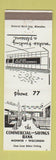 Matchbook Cover - Commercial Savings Bank Monroe WI low phone #