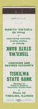 Matchbook Cover - Tiskilwa State Bank IL low phone #
