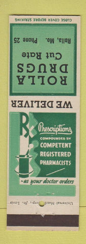 Matchbook Cover - Rolla Drug Store MO low phone #