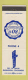 Matchbook Cover - First National Bank Gunnison Colorado 1961 low phone #