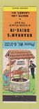 Matchbook Cover - Branham's Drive Inn Lackey KY hillbilly