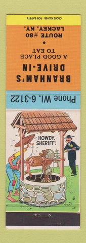 Matchbook Cover - Branham's Drive Inn Lackey KY hillbilly
