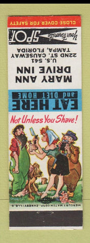 Matchbook Cover - Mary Ann Drive Inn Tampa FL hillbilly