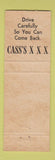 Matchbook Cover - Cass's XXX Restaurant Tacoma WA Drive In