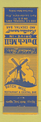 Matchbook Cover - Dutch Mill Drive In Fort Lauderdale FL