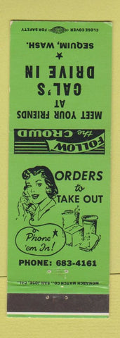 Matchbook Cover - Cal's drive In Sequim WA