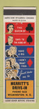 Matchbook Cover - Merritt's Drive In Restaurant Wilmongton NC low phone #