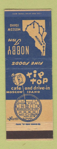 Matchbook Cover - Tip Top Drive In Moscow ID Nobby Inn