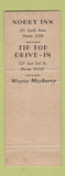 Matchbook Cover - Tip Top Drive In Moscow ID Nobby Inn