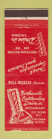 Matchbook Cover - Busch's Drive In Restaurant Tacoma WA