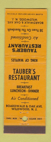 Matchbook Cover - Tauber's Restaurant Wildwood NJ