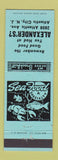 Matchbook Cover - Alexander's Restaurant Atlantic City NJ