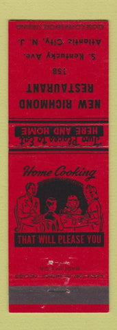 Matchbook Cover - New Richmond Restaurant Atlantic City NJ