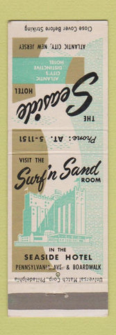 Matchbook Cover - The Seaside Hotel Atlantic City NJ