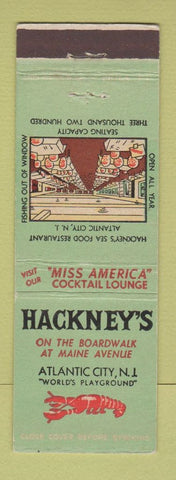 Matchbook Cover - Hackney's Restaurant Atlantic City NJ lobster