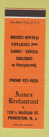 Matchbook Cover - Annex Restaurant Princeton NJ