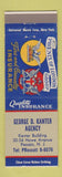 Matchbook Cover - George Kanter Insurance Agency Passaic NJ