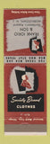 Matchbook Cover - Society Brand Men's Clothes Frank Iorio Morristown NJ
